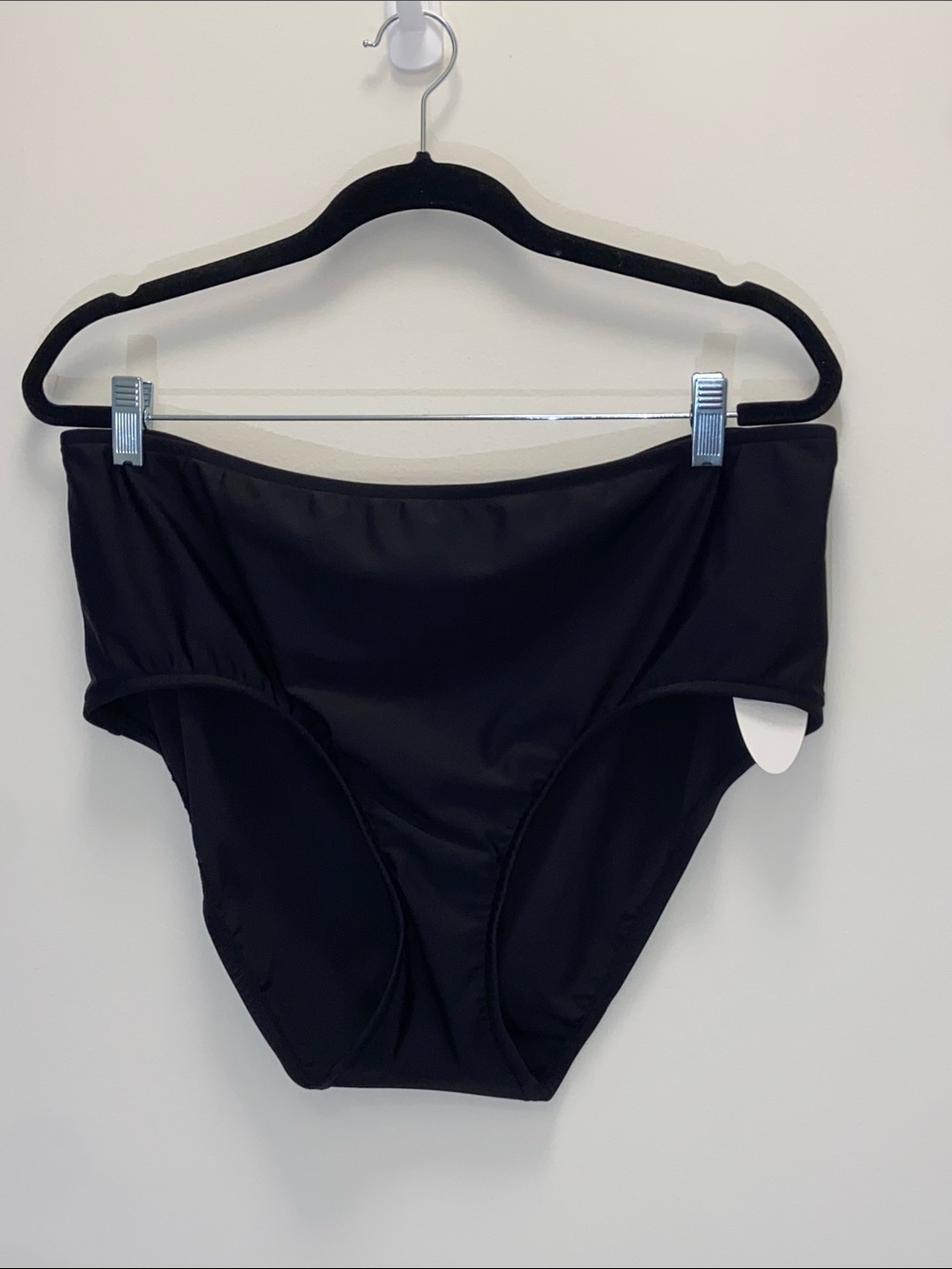 Sunsets Plus Size Black High-Waist Women’s Swim Bottom